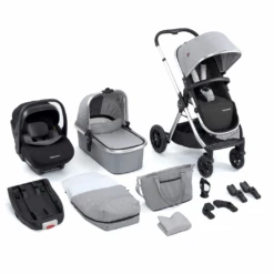 Babymore Memore V2 Travel System 13 Piece Pecan I-Size Silver