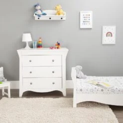 CuddleCo Clara 5 Piece Nursery Set – White -Kiddies Kingdom Store tu86