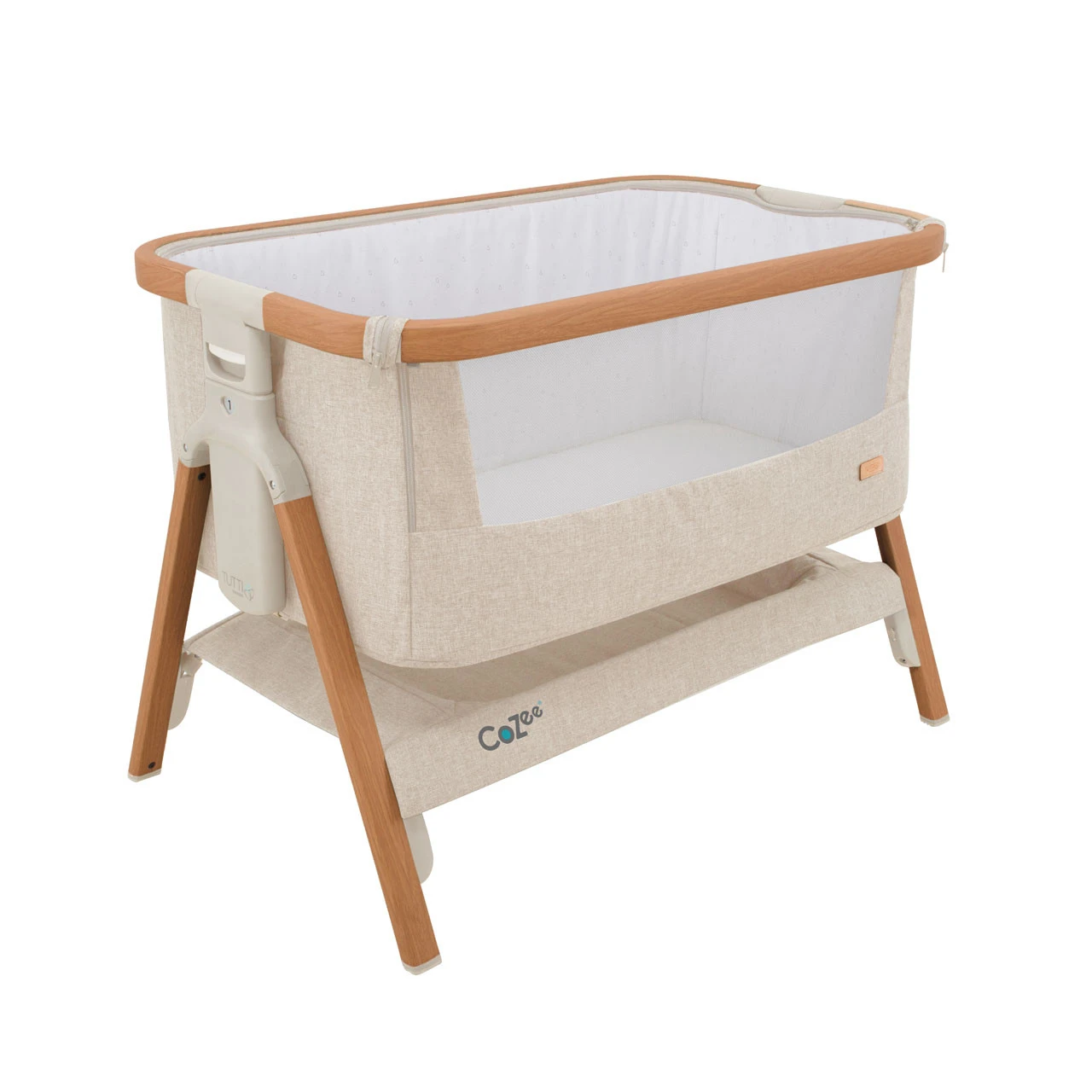 Tutti Bambini CoZee Bedside Crib – Scandinavian Walnut/Ecru 1 Tutti Bambini CoZee Bedside Crib – Scandinavian Walnut/Ecru