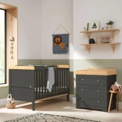 Tutti Bambini Rio 2 Piece Nursery Room Set – Slate Grey/Oak