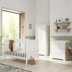 Rio Nursery Room Set/White + Luxury Nursery Starter Package