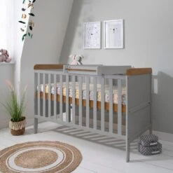 Tutti Bambini Rio 7 Piece Nursery Room Set With Shelves/Toy Box/Mattress – Dove Grey/Oak 30 Tutti Bambini Rio 7 Piece Nursery Room Set With Shelves/Toy Box/Mattress – Dove Grey/Oak -Kiddies Kingdom Store tutti bambini rio cot bed dove grey oak 7