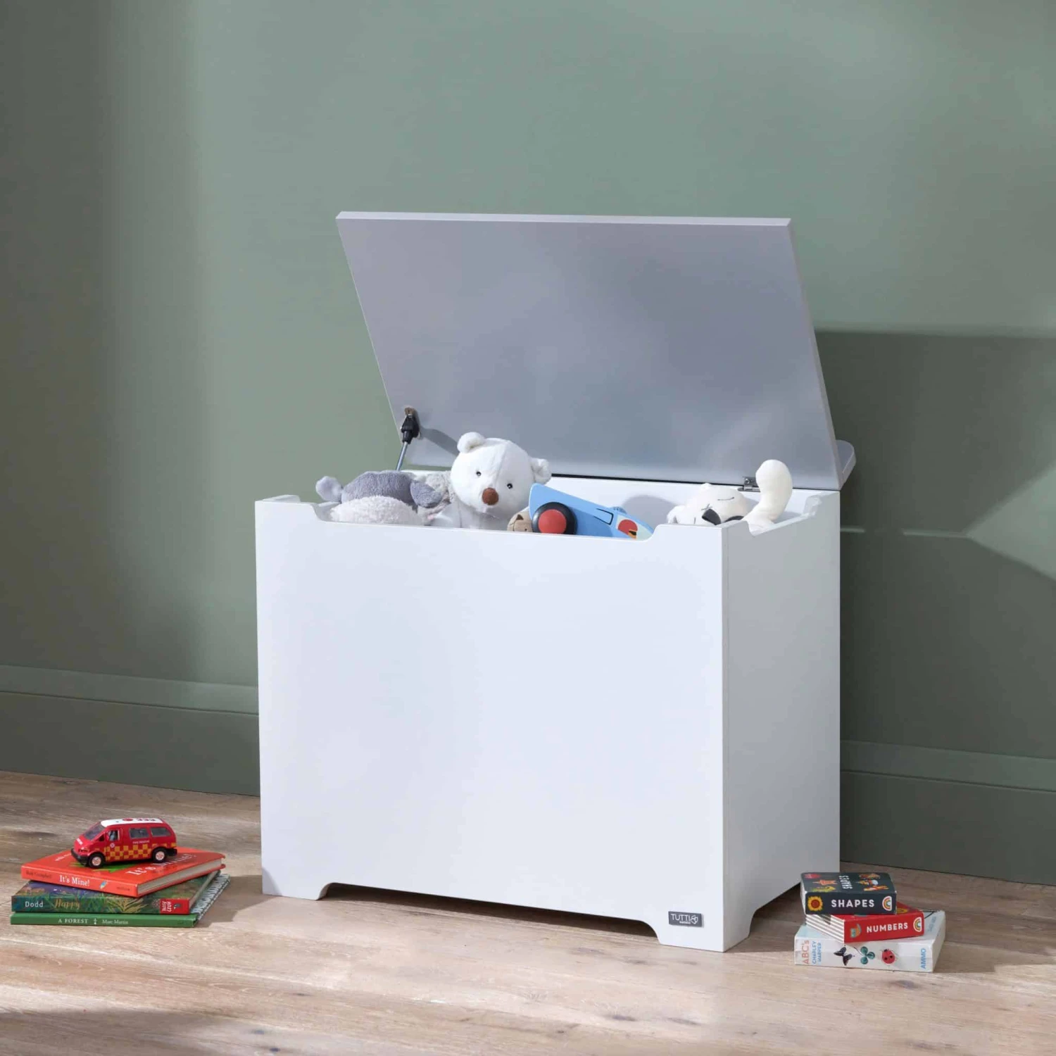 Tutti Bambini Rio 7 Piece Nursery Room Set With Shelves/Toy Box/Mattress – White/Dove Grey 14 Tutti Bambini Rio 7 Piece Nursery Room Set With Shelves/Toy Box/Mattress – White/Dove Grey - Image 14