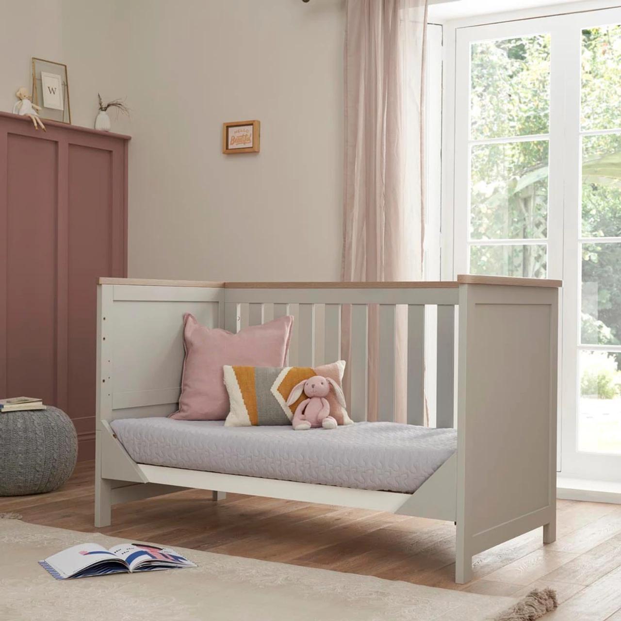 Tutti Bambini Verona Cot Bed – Dove Grey/ Oak 3 Tutti Bambini Verona Cot Bed – Dove Grey/ Oak - Image 3