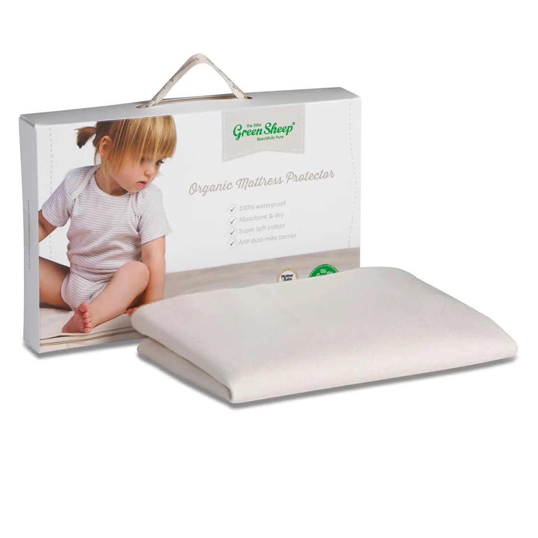 Little Green Sheep Organic Moses Basket/Pram Mattress Protector (30cm By 70cm) 2 Little Green Sheep Organic Moses Basket/Pram Mattress Protector (30cm By 70cm) - Image 2