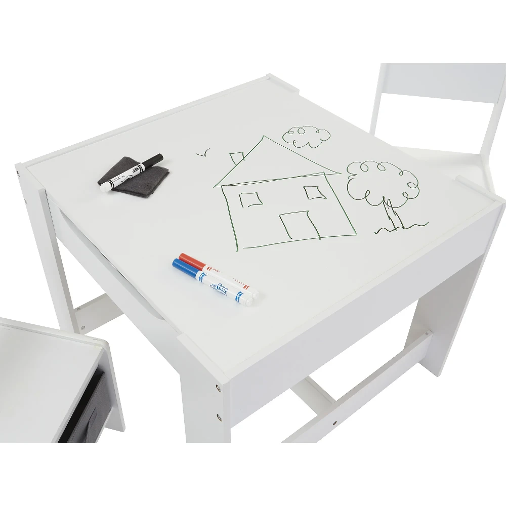 Liberty House Toys White Table And Chairs With Grey Bins 3 Liberty House Toys White Table And Chairs With Grey Bins - Image 3