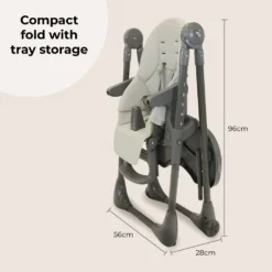 My Babiie Luxe Highchair – Grey -Kiddies Kingdom Store tyhb