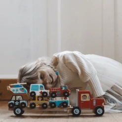 Vilac Truck And Trailer With Vehicles Stacking Game 6 Vilac Truck And Trailer With Vehicles Stacking Game -Kiddies Kingdom Store uiiu 4