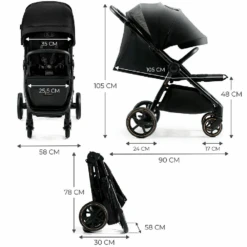 Kinderkraft Mitzy Pushchair Ink Black -Kiddies Kingdom Store utj5u