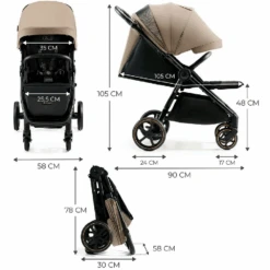 Kinderkraft Pushchair MITZY Linen Beige -Kiddies Kingdom Store uy8i8