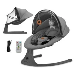 Kinderkraft Electric Rocker Bouncer 2in1 LUMI 2 Dark Grey