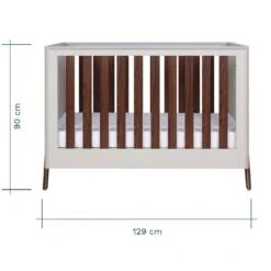 Tutti Bambini Fuori Mini Cot Bed White Sand & Warm Walnut -Kiddies Kingdom Store vGwT23232