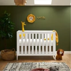 Obaby Nika Mini Cot Bed White Wash