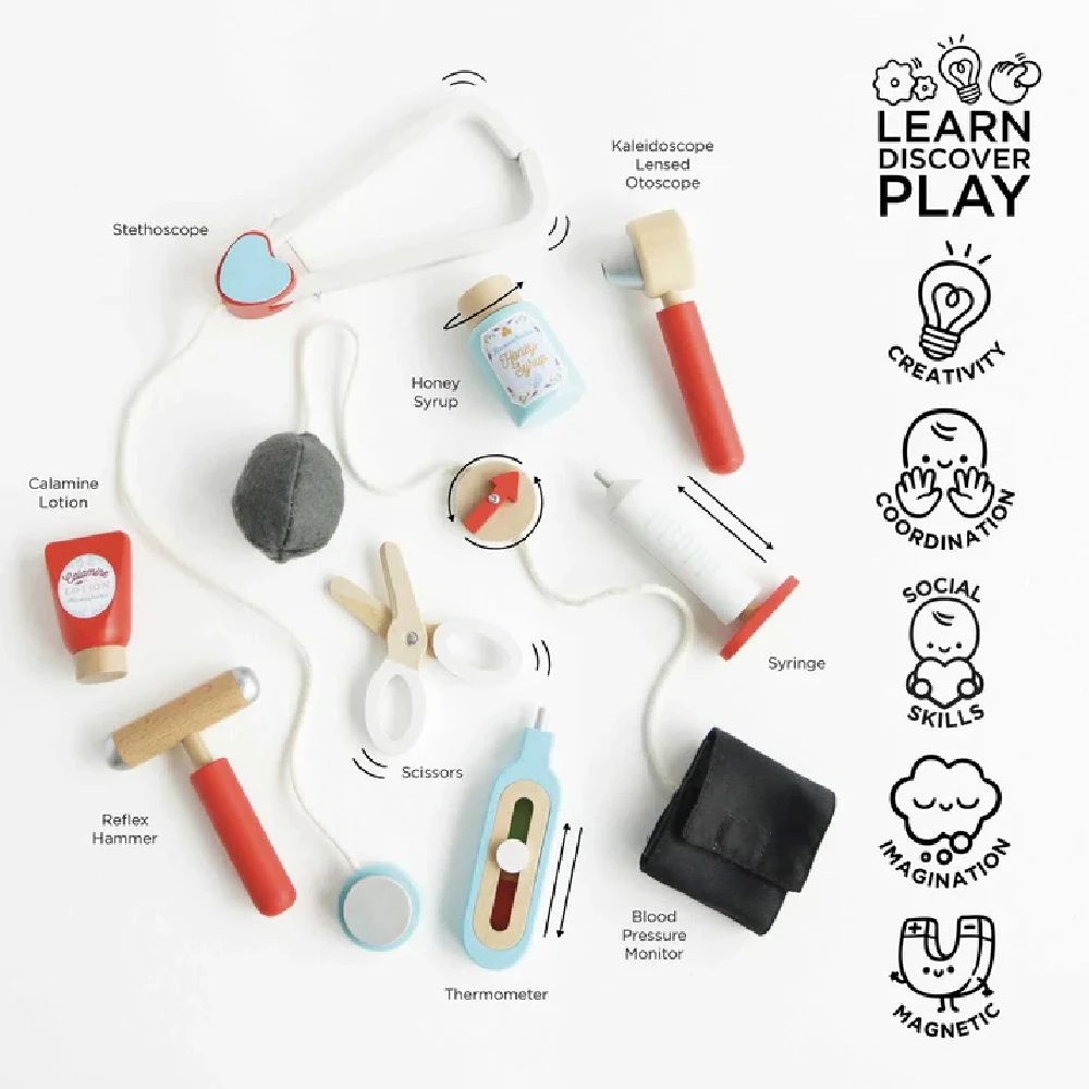 Le Toy Van Vintage Doctor Roleplay Wooden Kit 4 Le Toy Van Vintage Doctor Roleplay Wooden Kit - Image 4