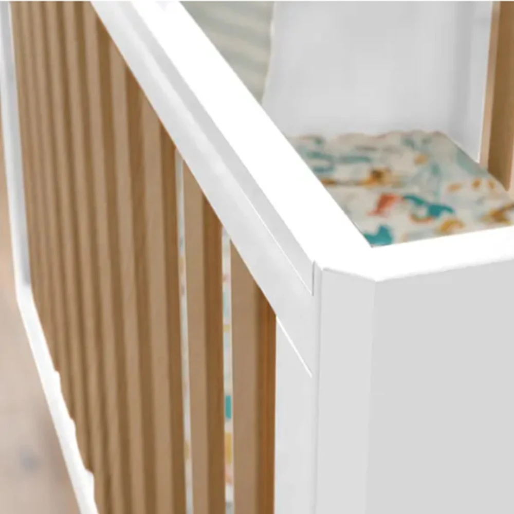 Tutti Bambini Fika Mini Cot Bed – White/Light Oak 3 Tutti Bambini Fika Mini Cot Bed – White/Light Oak - Image 3