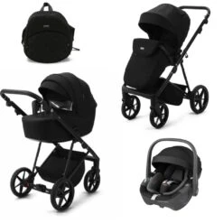 Mee-Go Milano Evo 3in1 Cabriofix + Base Travel System – Abstract Black