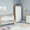 Babymore Veni 3 Piece Nursery Room Set – White/Oak