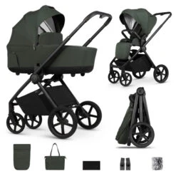 Venicci Claro 8 Piece Pram Bundle (Plus Car Seat Options) – Forest