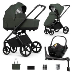 Venicci Claro 3-in-1 Travel System + 360 Base Travel System – Forest
