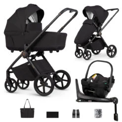 Venicci Claro 3-in-1 Tiago + 360 Base Travel System – Noir
