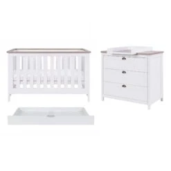 Tutti Bambini Verona 2 Piece Nursery Room Set With Underdrawer – White Oak