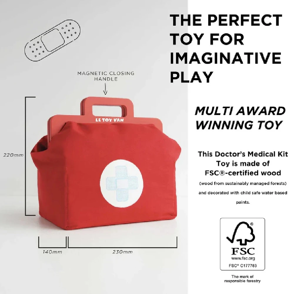 Le Toy Van Vintage Doctor Roleplay Wooden Kit 2 Le Toy Van Vintage Doctor Roleplay Wooden Kit - Image 2