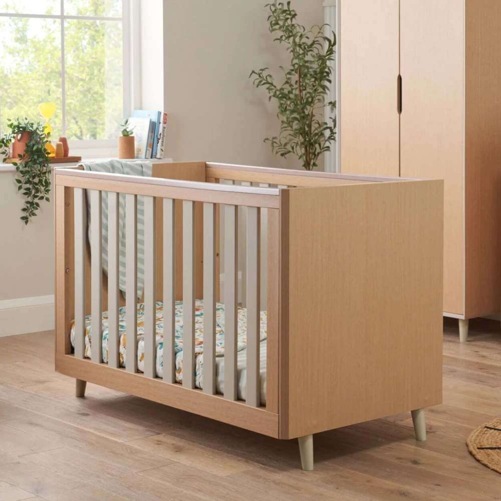 Tutti Bambini Fika Cot Bed – Light Oak/White Sand 1 Tutti Bambini Fika Cot Bed – Light Oak/White Sand