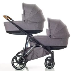 Mee-Go UNO Plus Twin Newborn Tandem Bundle Grey/Chrome