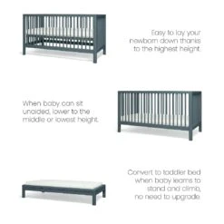 Mamas & Papas Solo Cot Bed And Mattress – Slate -Kiddies Kingdom Store vsgdh 2