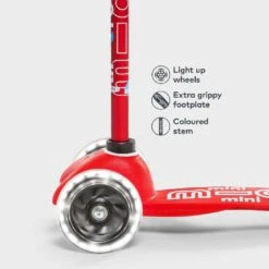 Mini Micro Scooter Light Up Wheels – Red 9 Mini Micro Scooter Light Up Wheels – Red -Kiddies Kingdom Store vsgey 1 6