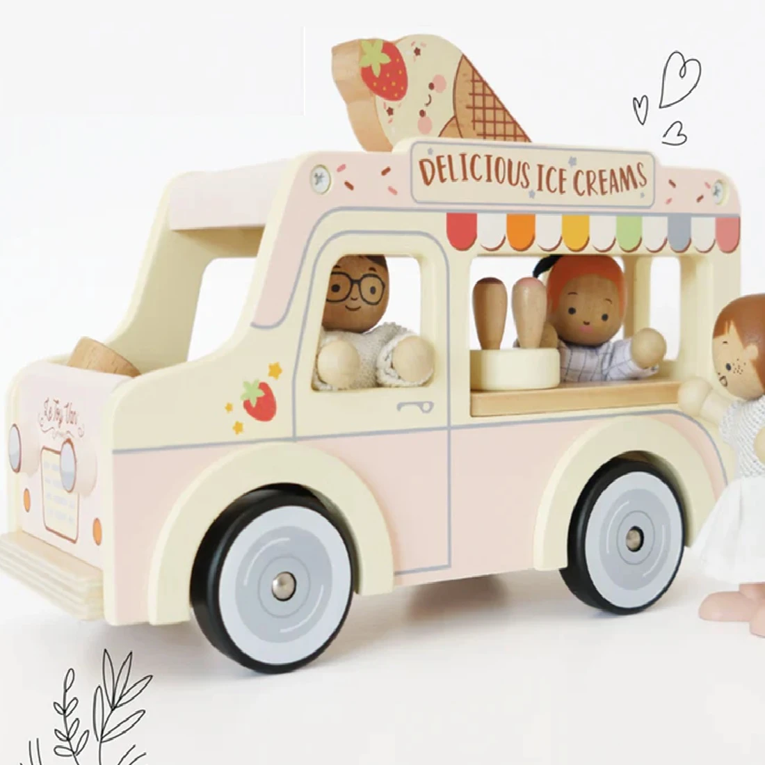 Le Toy Van Wooden Ice Cream Van With Dolls 1 Le Toy Van Wooden Ice Cream Van With Dolls