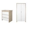 Tutti Bambini Modena 2 Piece Wardrobe And Dresser Nursery Room Set – White/Oak