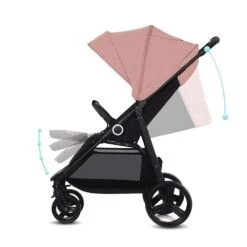 Kinderkraft GRANDE PLUS Pushchair Pink -Kiddies Kingdom Store wozek spacerowy kinderkraft grande plus rozowy pozycja lezaca