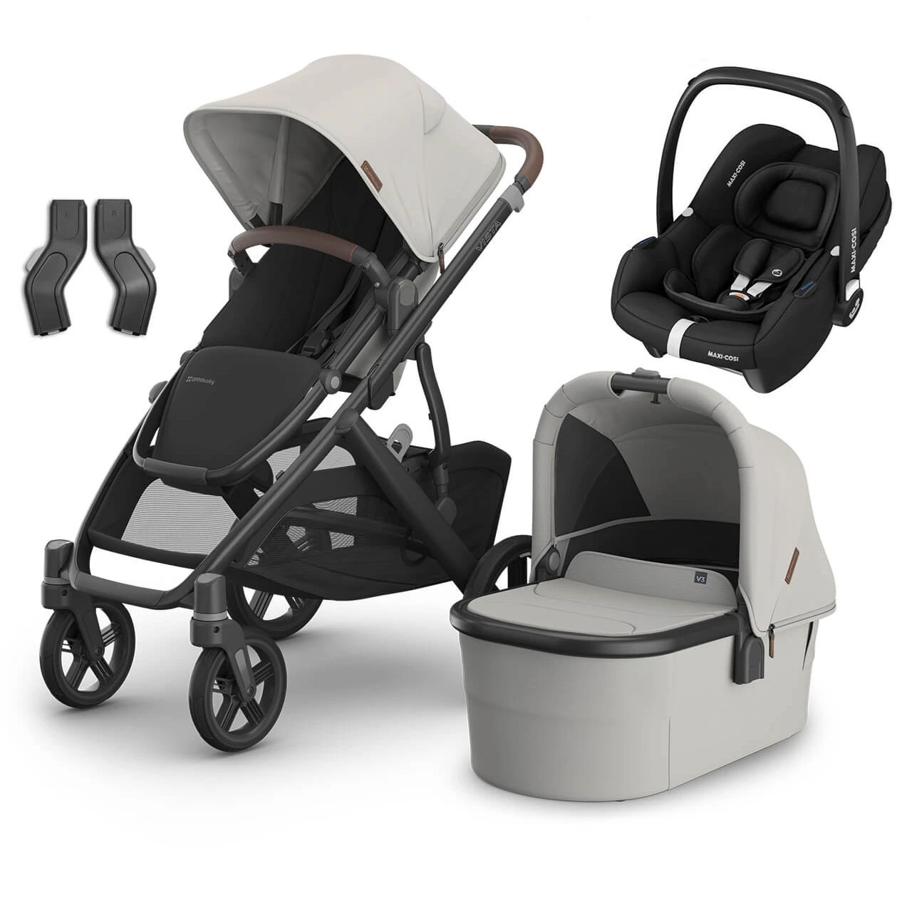 UPPAbaby VISTA V3 Travel System Savannah + Maxi Cosi Cabriofix + Optional Base 1 UPPAbaby VISTA V3 Travel System Savannah + Maxi Cosi Cabriofix + Optional Base