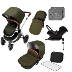 Ickle Bubba Stomp V4 All In One Isofix Travel System – Woodland Chrome