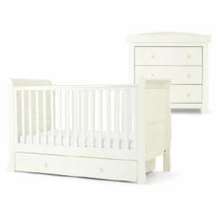 Mamas & Papas Mia 2 Piece Nursery Set White -Kiddies Kingdom Store ygfujyj