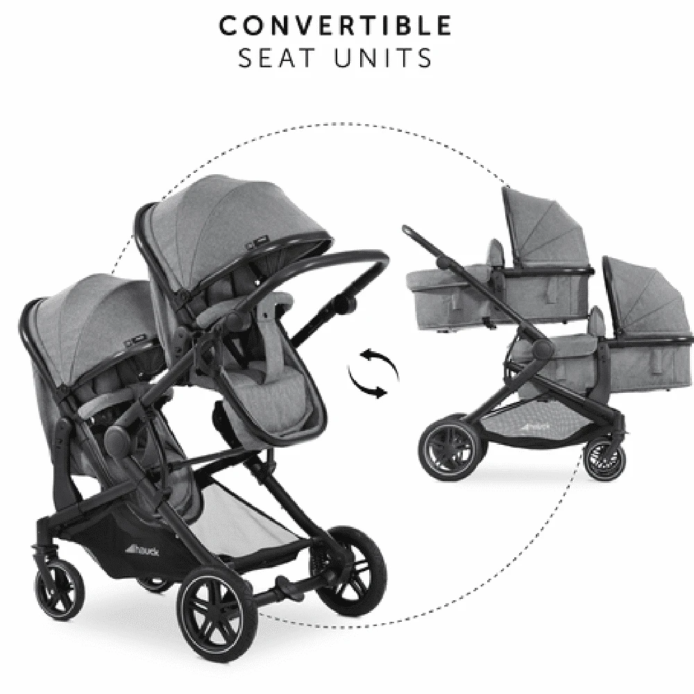 Hauck Melange Grey Atlantic Twin Stroller/Carrycot Bundle 1 19 Hauck Melange Grey Atlantic Twin Stroller/Carrycot Bundle 1 - Image 19