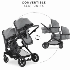 Hauck Melange Grey Atlantic Twin Joie Travel System -Kiddies Kingdom Store yiyiiyi 6