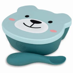 Tum Tum Silicone Boris Bear Weaning Bowl And Spoon Set