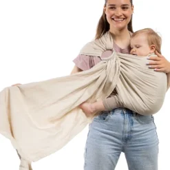 Tutti Bambini Boba Ring Sling Baby Carrier Pampas Beige -Kiddies Kingdom Store zsert 1