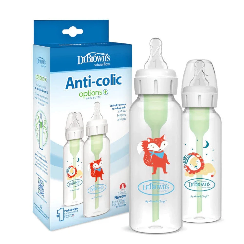 Dr Brown’s Narrow Neck 250ml Twin Pack – Lion/Fox 2 Dr Brown’s Narrow Neck 250ml Twin Pack – Lion/Fox - Image 2