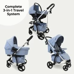 My Babiie MB200i Travel System With I-Size Car Seat – Blue Plaid -Kiddies Kingdom Store zvsgdherj